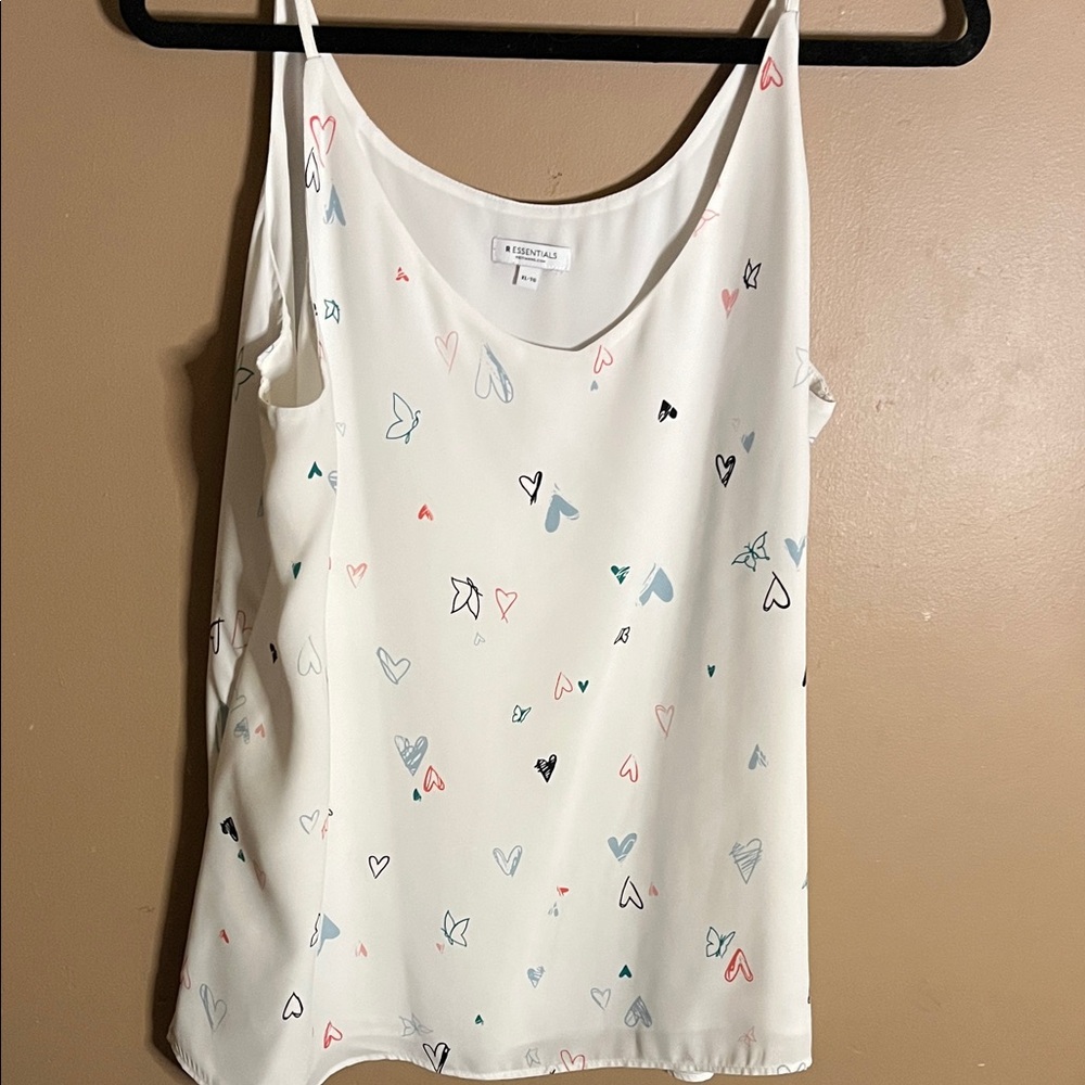 😄Flowy strappy top hearts xl